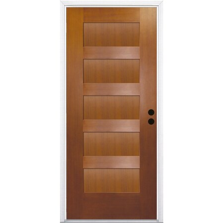 Codel Doors 32" x 80" Fir Grain Shaker Exterior Fiberglass Door 2868LHISPFG5PSHK691610BM